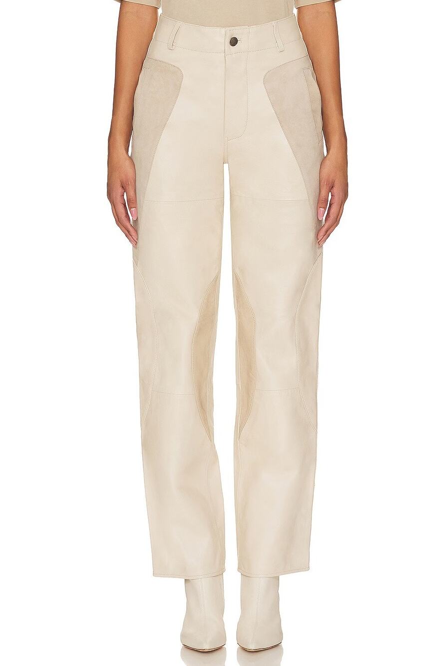 Deadwood Yoshi Lamb Leather Pants Suede Straight Leg Streetwear Y2K Fall 28